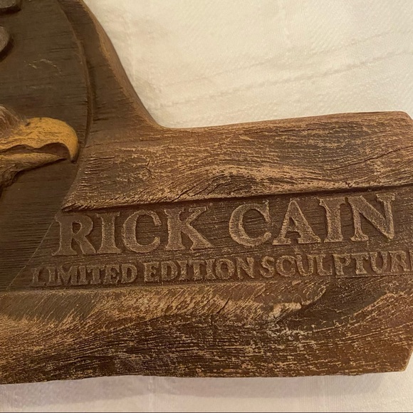 Rick Cain limited edition sculpture Eagle Mountain man painting easel. Signed - Picture 3 of 8